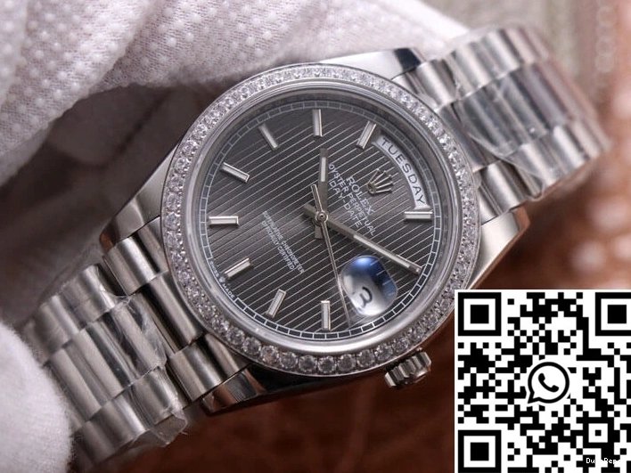 White Dial Day-Date Grey M228349RBR-0008 Factory Gold Rolex EW 0509